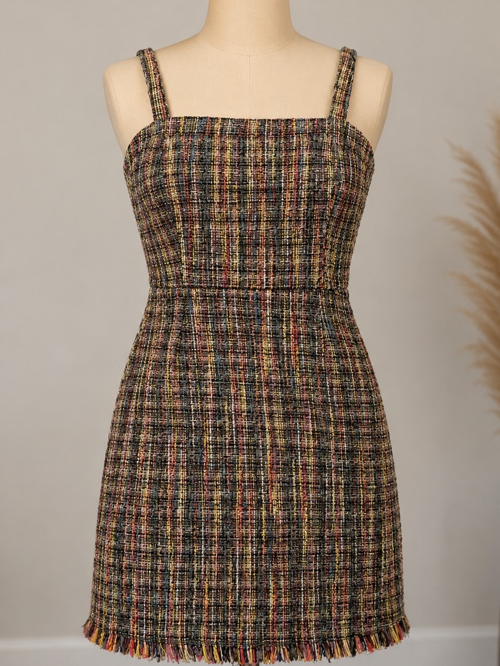 Multicolor  Boucle' Tweed Jumper Dress